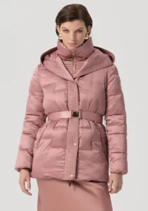 Padden Quilted jacket with belt rosé