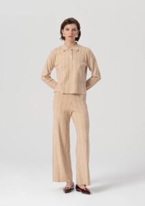Knitten palazzo pants beige