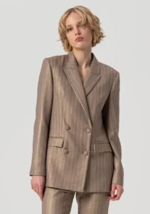 Oversized double breasted jacket taupe