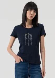 Darkblue short sleeves slim t-shirt darkblue