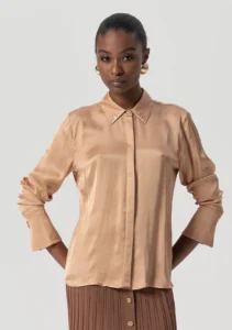 Shirt regular fit made in satin